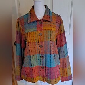 Drapers & Damons Multicolored Womens Pocketed Jacket Size L